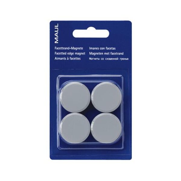 Blister de 4 Aimants ronds MAULpro 30 mm Puiss. 0,6 kg Gris MAUL