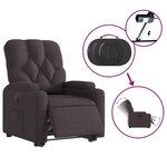 vidaXL Fauteuil inclinable électrique marron foncé tissu