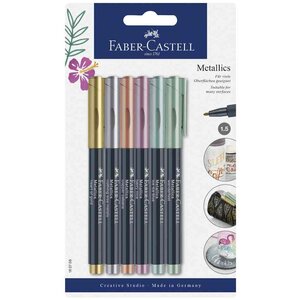 Marqueur metallics  sur carte blister de 6 faber-castell