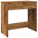 Bureau table poste de travail meuble d'ordinateur informatique étude style vieux bois 80 x 40 x 75 cm bois d'ingénierie brun 02_0023971