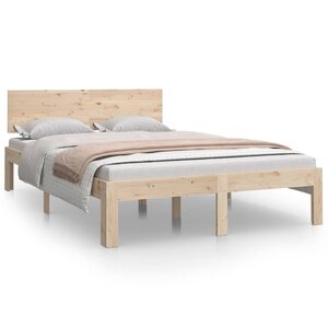 vidaXL Cadre de lit bois massif 120x190 cm petit double