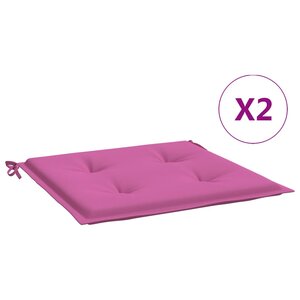 vidaXL Coussins de chaise de jardin lot de 2 rose 40x40x3 cm tissu