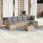 vidaXL Salon de jardin avec coussins 8 Pièces beige résine tressée