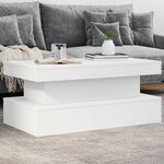 vidaXL Table basse avec lumières LED blanc 90x50x40 cm