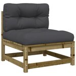 vidaXL Salon de jardin 9 Pièces avec coussins bois de pin imprégné