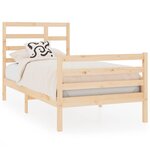 vidaXL Cadre de lit bois massif 75x190 cm petit simple