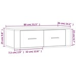 vidaXL Armoire TV suspendue Sonoma gris 80x36x25 cm Bois d'ingénierie