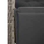 vidaXL Ensemble à manger de jardin 3 Pièces coussins gris résine tressée