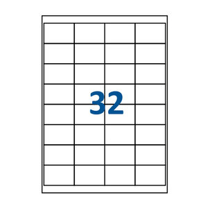 Lot de 100 Planches étiquettes autocollantes blanches sur feuille A4 : 51 x 34 mm (32 étiquettes par feuille spéciales bons de transport)