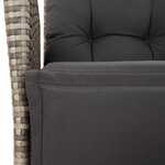 vidaXL Ensemble à manger de jardin 3 Pièces coussins gris résine tressée