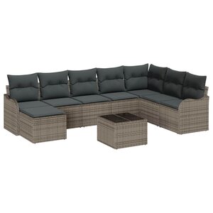 vidaXL Ensemble de canapé de jardin Gris polyrotin