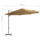 vidaXL Parasol avec base portable Taupe