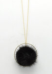 Collier sautoir à pompon Noir