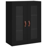 vidaXL Buffet haut Noir 69 5x34x180 cm Bois d'ingénierie