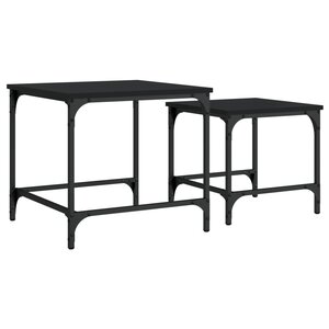 vidaXL Tables basses gigognes 2 Pièces noir bois d'ingénierie