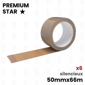 6x rouleaux adhésifs Havane silencieux PREMIUM STAR 50x66