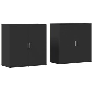vidaXL Buffets 2 Pièces noir 79x38x80 cm bois d'ingénierie