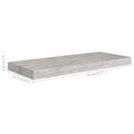 vidaXL Étagère murale flottante gris béton 60x23 5x3 8 cm MDF