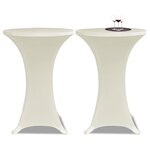 Housse de table Ø 80 cm Crème extensible 2 Pièces