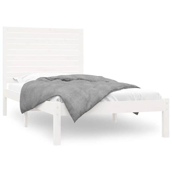 vidaXL Cadre de lit Blanc Bois massif 90x200 cm
