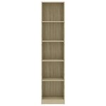 vidaXL Bibliothèque à 5 niveaux Chêne sonoma Bois d'ingénierie