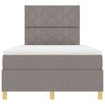 vidaXL Lit à sommier à ressorts avec matelas Taupe 120x200 cm Tissu