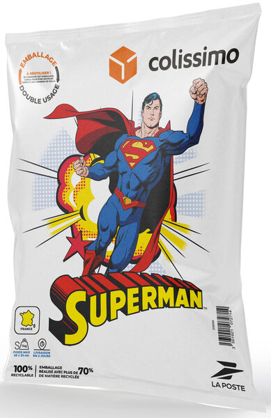 Colissimo Prêt-à-Envoyer France - Pochette souple double usage 1 kg - Superman