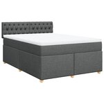 vidaXL Sommier à lattes de lit avec matelas Gris foncé 140x200cm Tissu