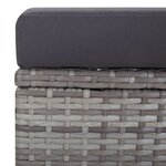 vidaXL Salon de jardin 3 Pièces avec coussins Résine tressée Gris