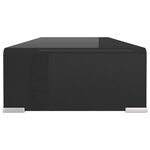 vidaXL Meuble TV/support pour moniteur 70x30x13 cm verre noir