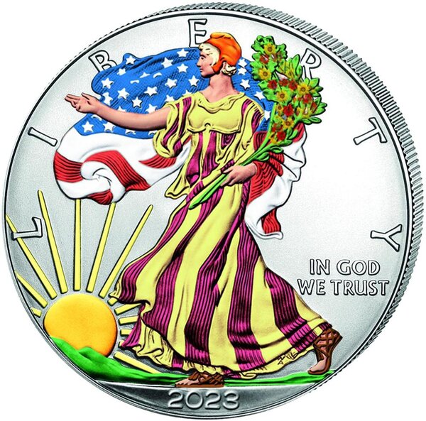 Pièce de monnaie en Argent 1 Dollar g 31.1 (1 oz) Millésime 2023 WALKING LIBERTY