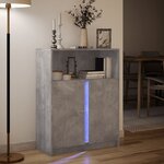 vidaXL Buffet avec LED gris béton 77x34x100 cm bois d'ingénierie