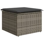 vidaXL Salon de jardin 11 Pièces avec coussins gris résine tressée