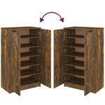 vidaXL Meuble à chaussures Chêne fumé 59x35x100 cm Bois d'ingénierie