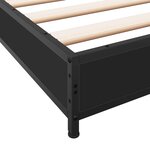 vidaXL Cadre de lit noir 200x200 cm bois d'ingénierie et métal