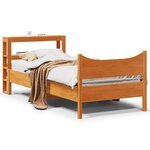 vidaXL Cadre de lit avec tête de lit cire marron 90x200 cm bois de pin