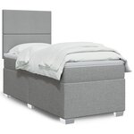 vidaXL Sommier à lattes de lit avec matelas gris clair 80x200 cm tissu