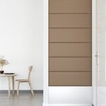 vidaXL Panneaux muraux 12 Pièces Cappuccino 90x30 cm Similicuir 3 24 m²