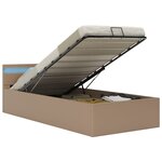 vidaXL Cadre de lit à rangement hydraulique et LED similicuir 90x200cm
