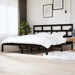vidaXL Cadre de lit Noir Bois de pin massif 200x200 cm