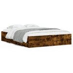 vidaXL Cadre de lit et tiroirs chêne fumé 140x190 cm bois d'ingénierie