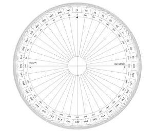 Rapporteur cercle entier grades Ø 20 cm