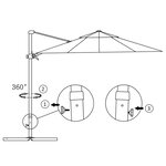 vidaXL Parasol de jardin en porte-à-faux et poteau en aluminium taupe