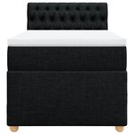 vidaXL Sommier à lattes de lit avec matelas Noir 90x200 cm Tissu