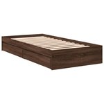 vidaXL Cadre de lit et tiroirs chêne marron 75x190cm bois d'ingénierie
