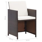 vidaXL Jeu de chaise et tabouret de jardin 4 Pièces Résine tressée Marron