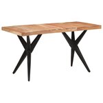 vidaXL Table à dîner noir 140x70x76 cm bois d'acacia solide