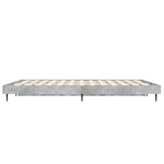 vidaXL Cadre de lit gris béton 135x190 cm bois d'ingénierie