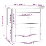 vidaXL Tables d'appoint 2Pièces Marron miel 50x50x49cm Bois massif de pin