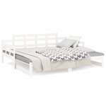 vidaXL Lit coulissant blanc bois de pin massif 2x(90x200) cm